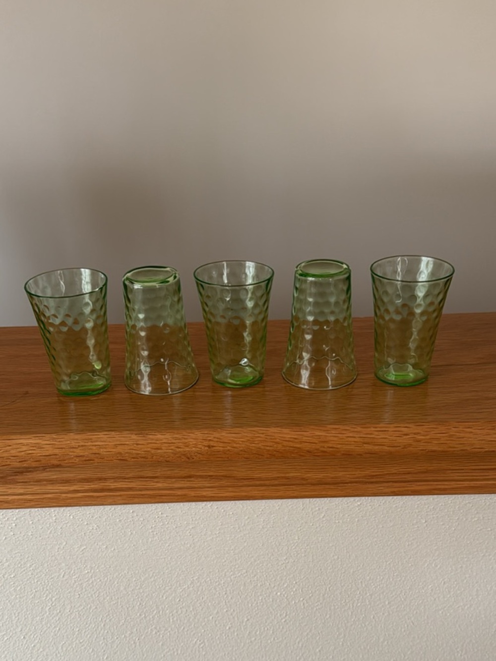Vintage Green Uranium Juice Glasses